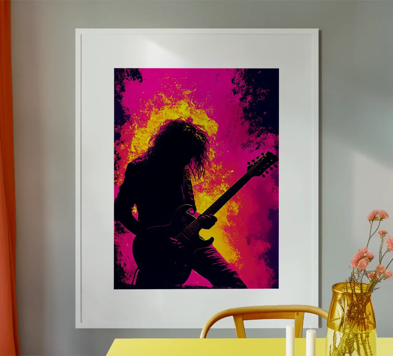 Chitarrista elettrico Silhouette Artista Musica poster da Musictime