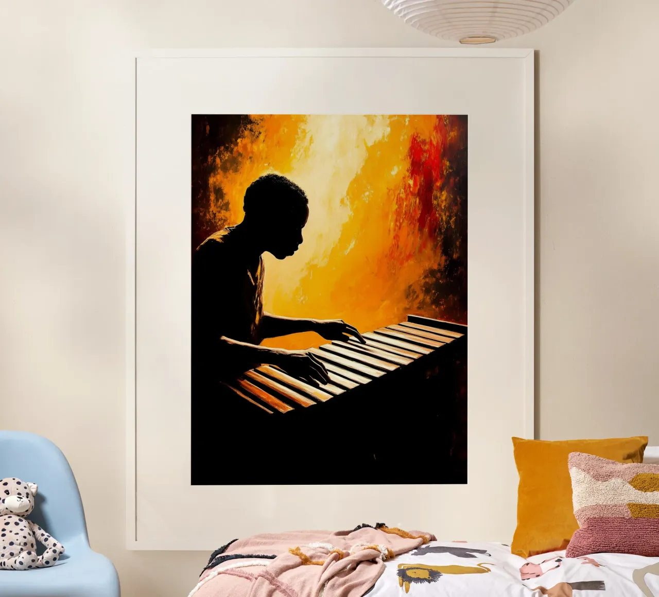 Silhouette di musicista africano poster da Musictime