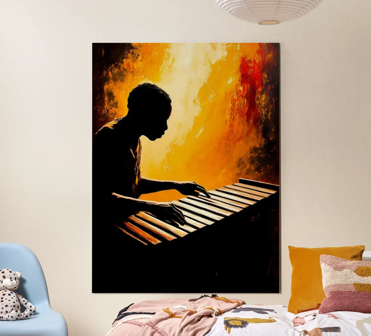 Silhouette di musicista africano poster da Musictime
