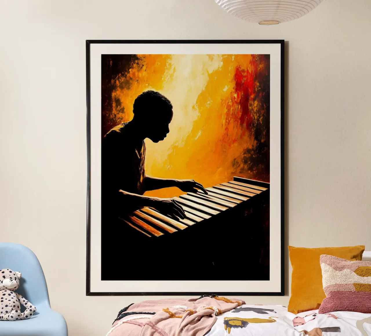 Silhouette di musicista africano poster da Musictime