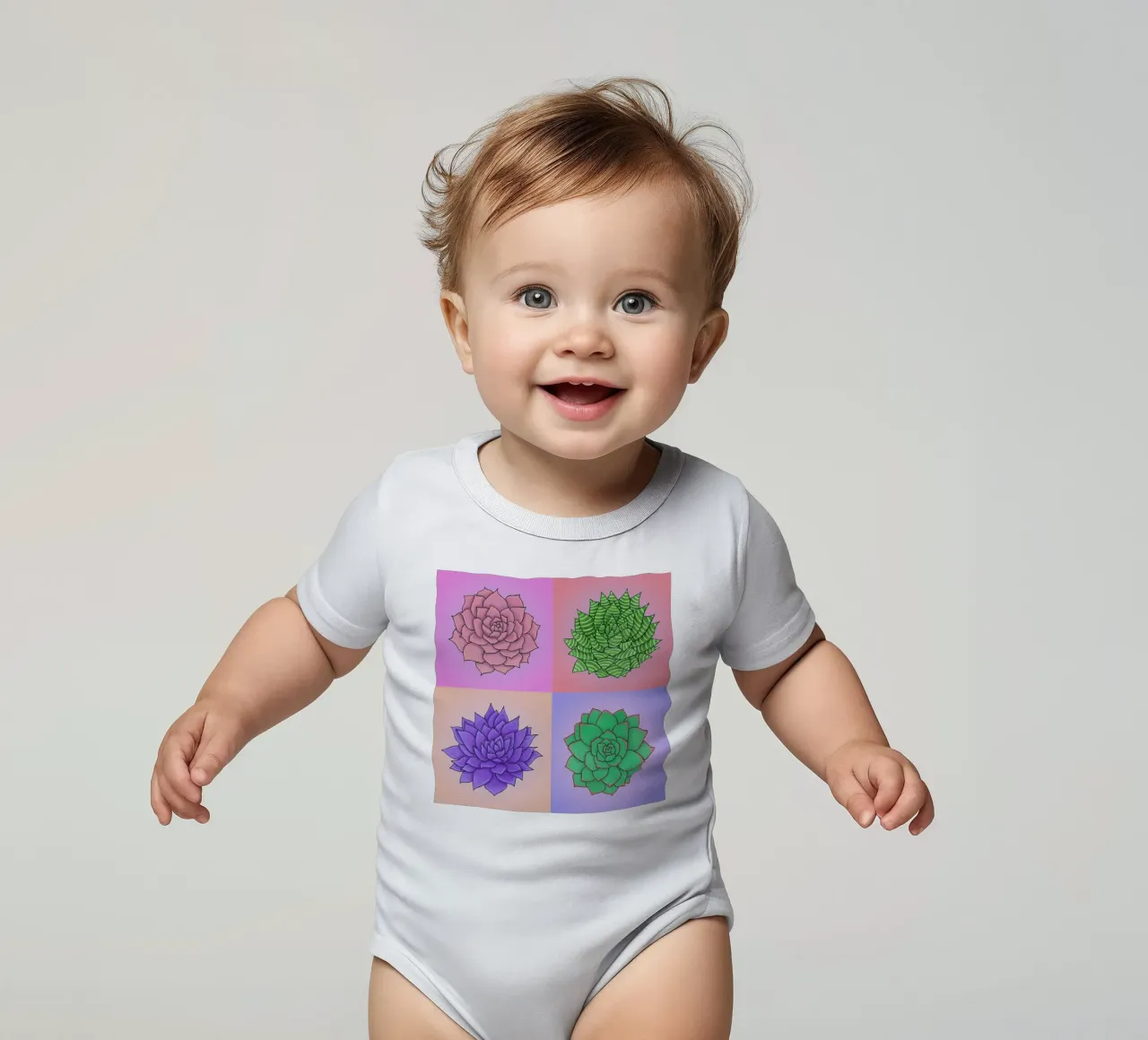 Succulente Pop Art body neonato maniche corte da Loobs