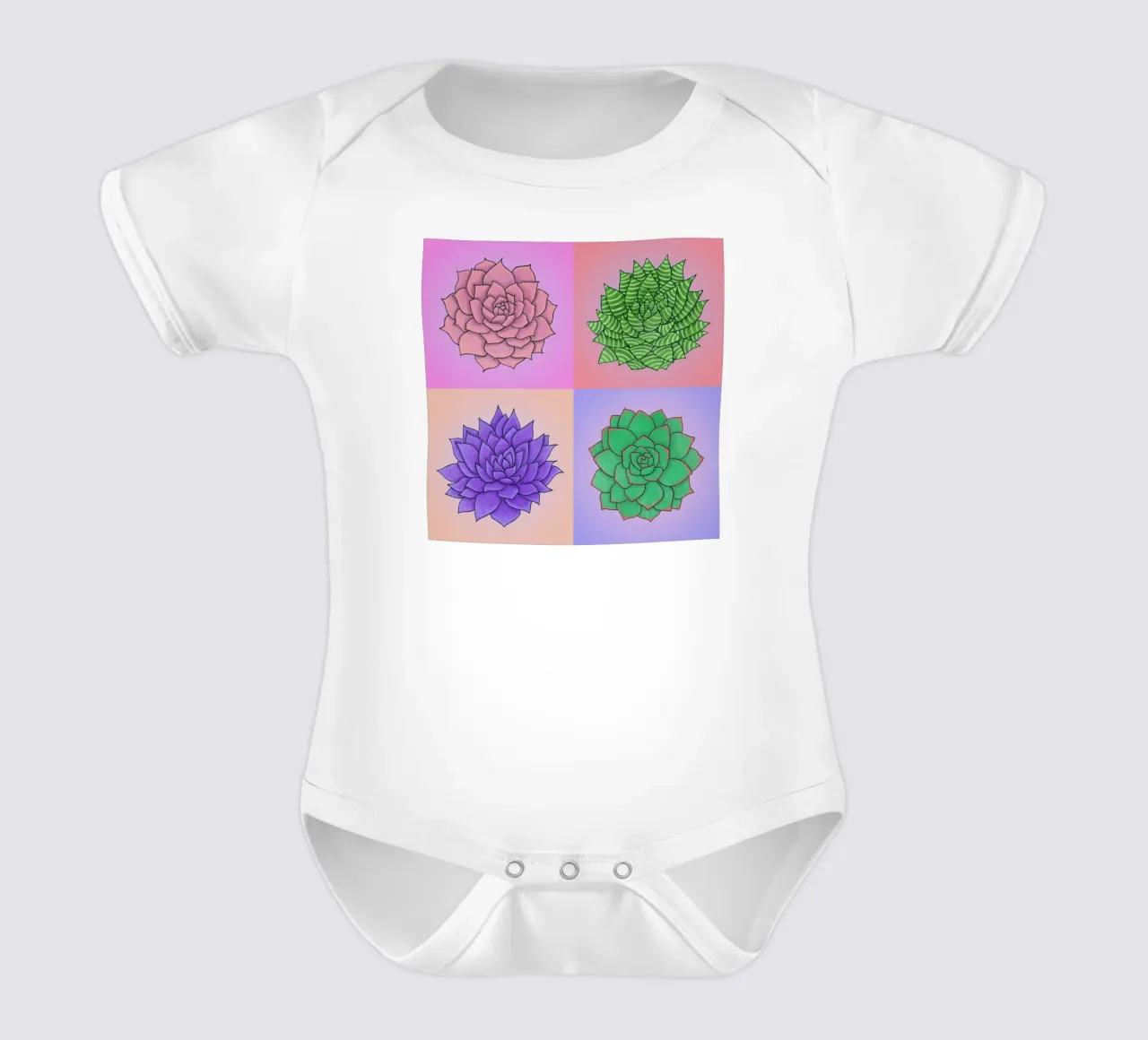 Succulente Pop Art body neonato maniche corte da Loobs