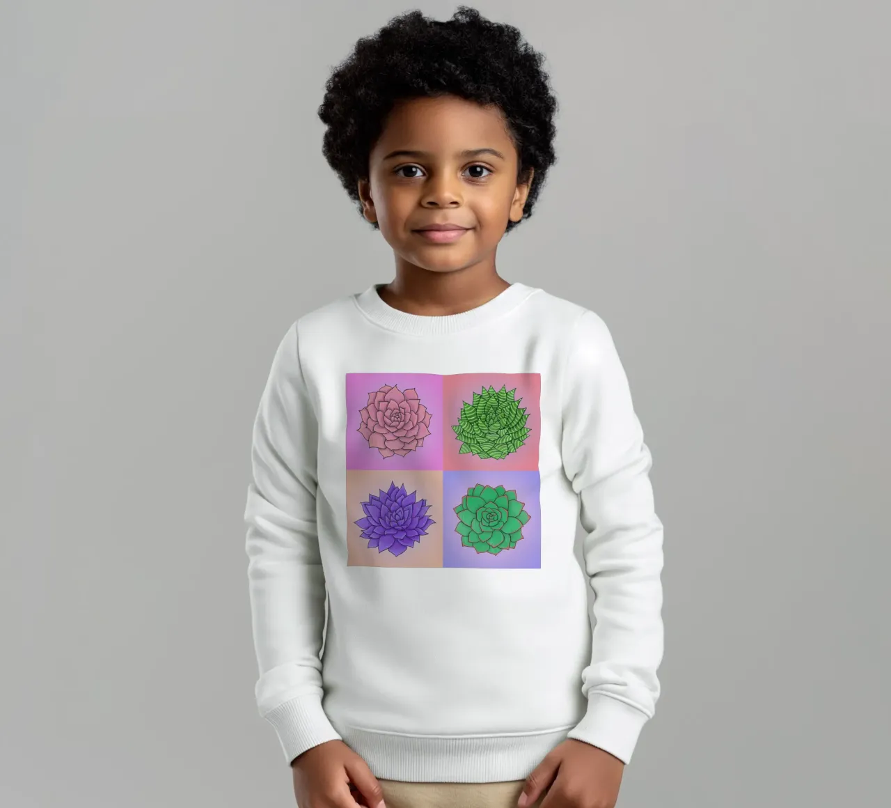 Succulente Pop Art felpa bambino da Loobs