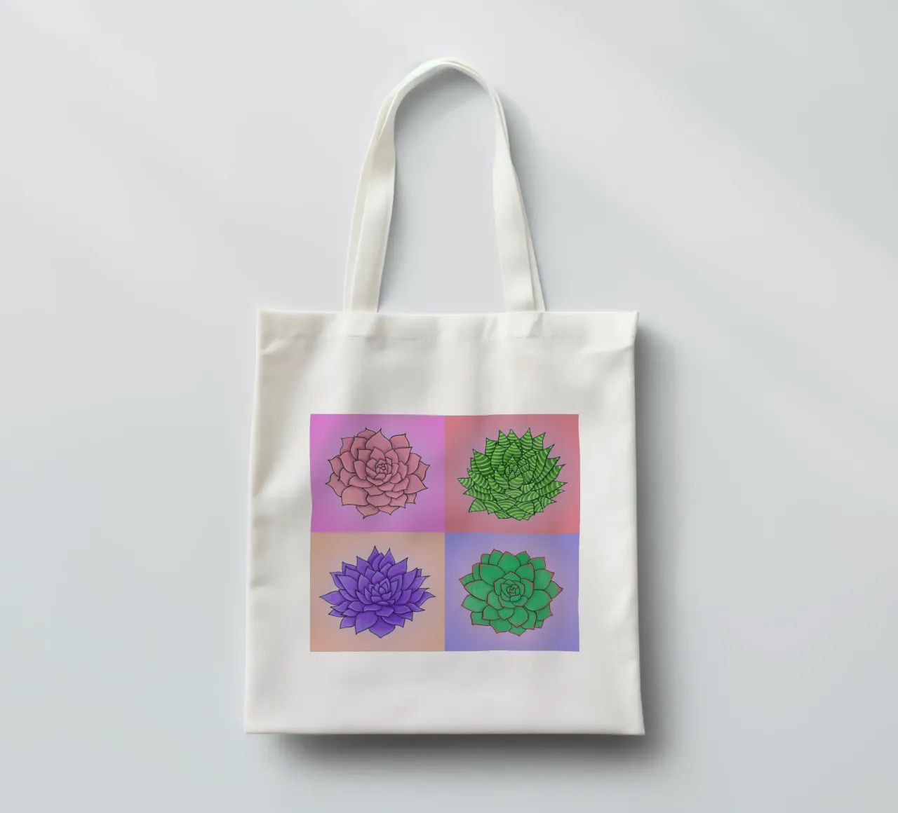 Succulente Pop Art borsa in juta da Loobs