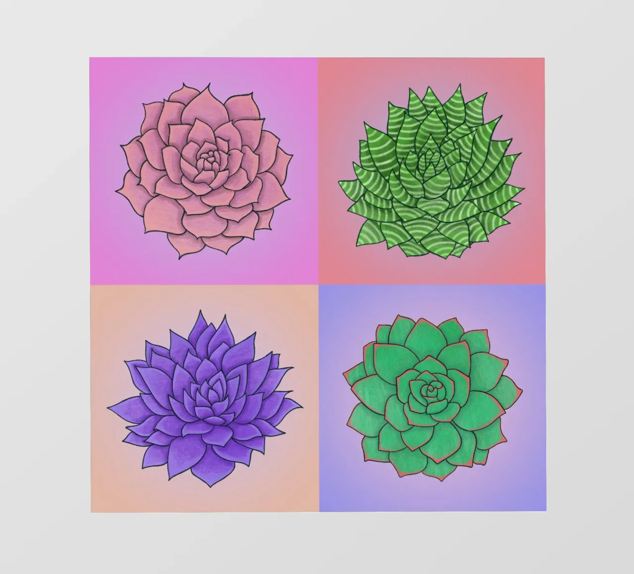 Succulente Pop Art pellicola backlit da Loobs