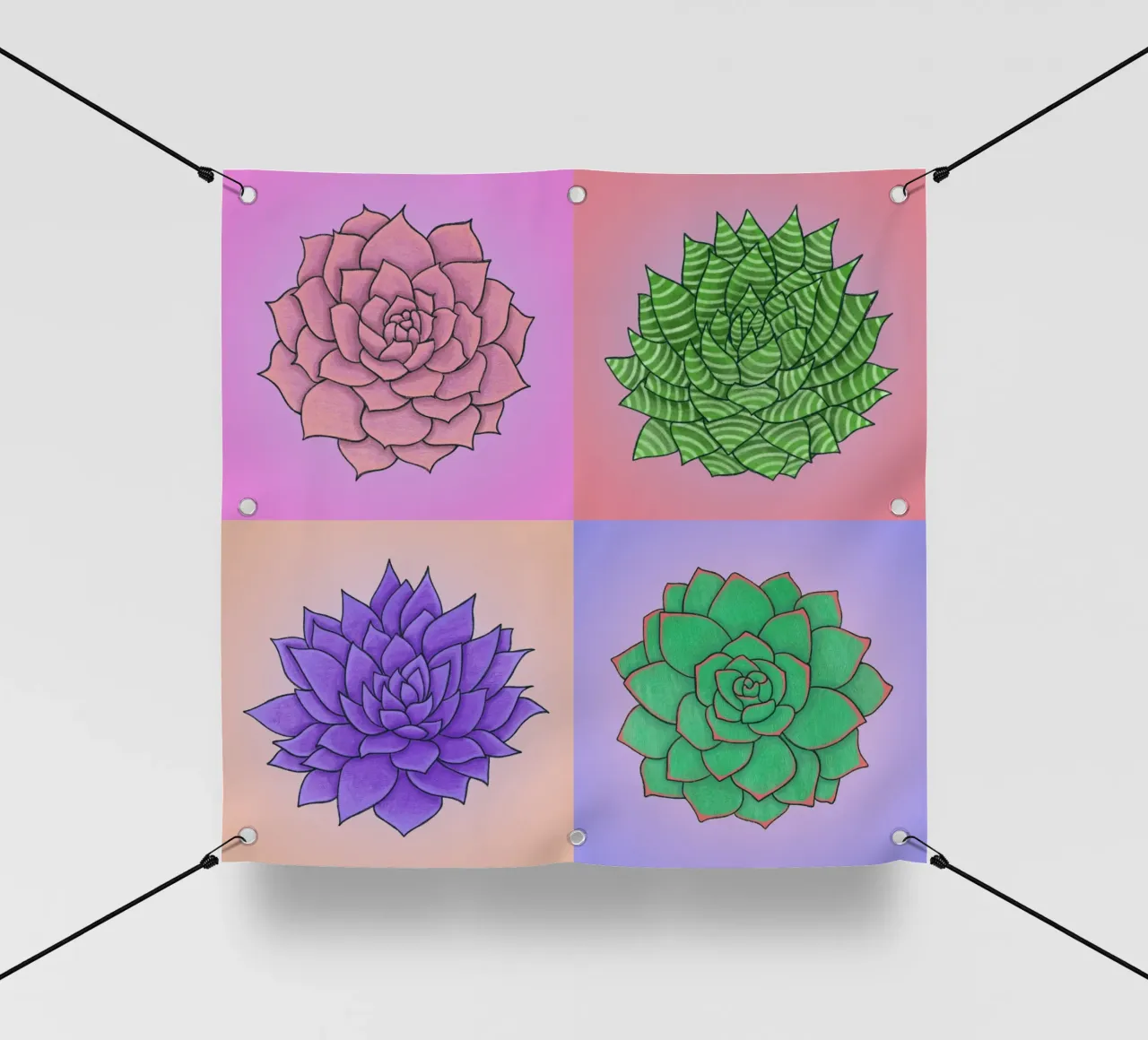 Succulente Pop Art telo in pvc da Loobs
