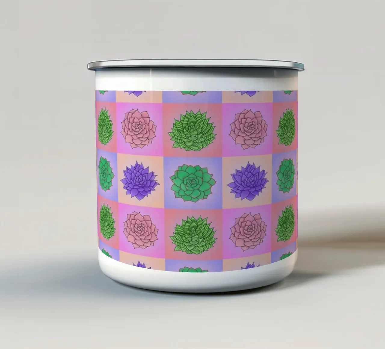 Succulente Pop Art tazza in smalto da Loobs