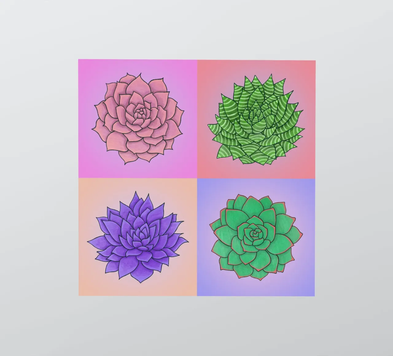 Succulente Pop Art adesivo da Loobs