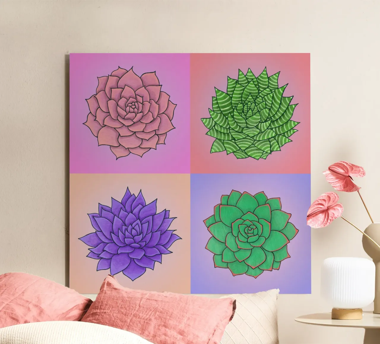 Succulente Pop Art alluminio dibond da Loobs