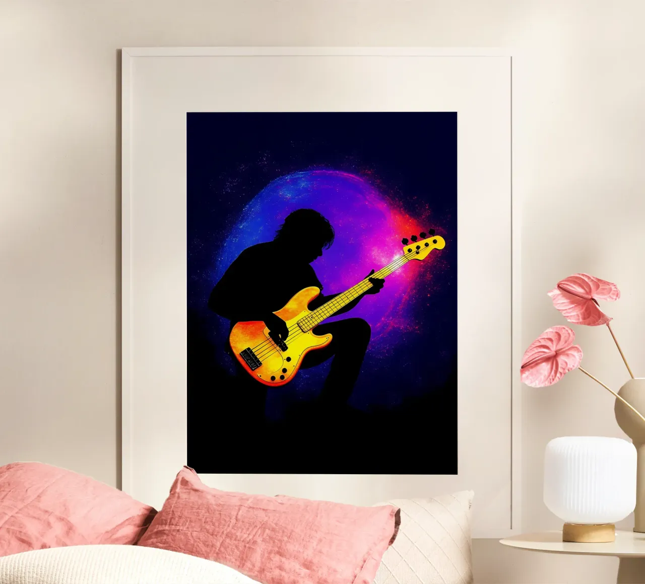 Chitarrista elettrico musicista Silhouette poster da Musictime