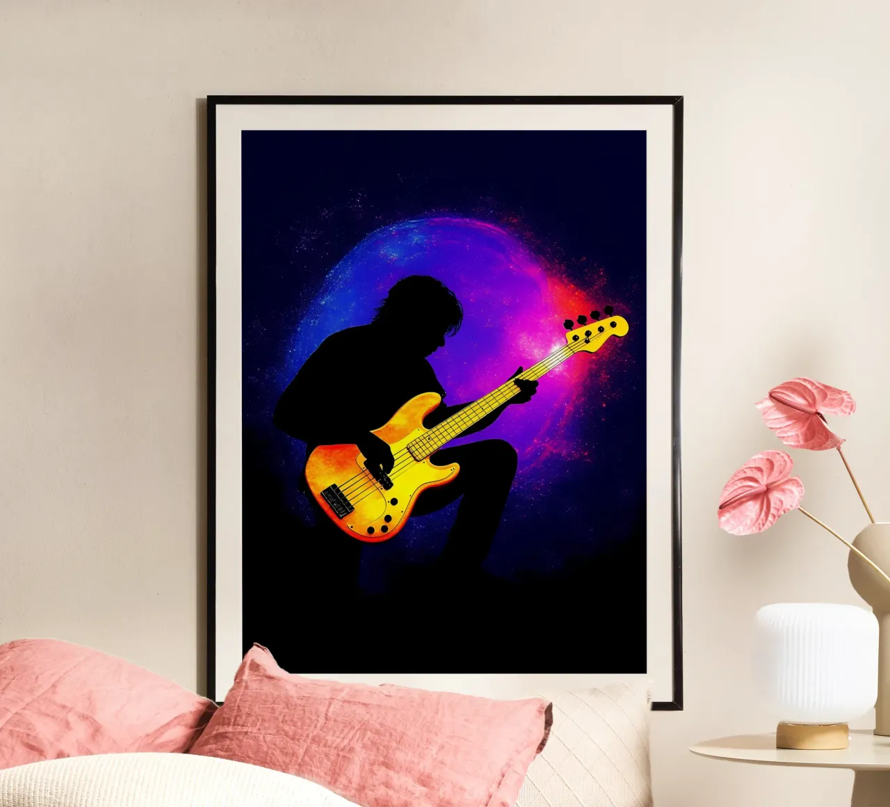 Chitarrista elettrico musicista Silhouette poster da Musictime
