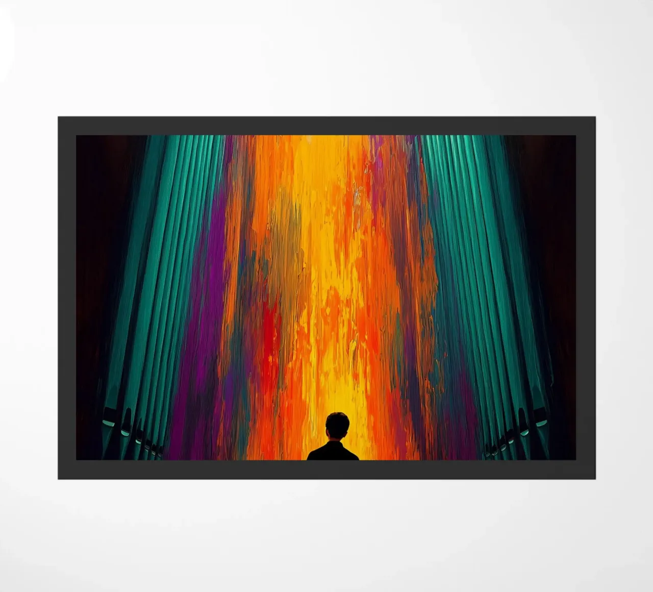Silhouette di musicista 2 zerbino da Musictime