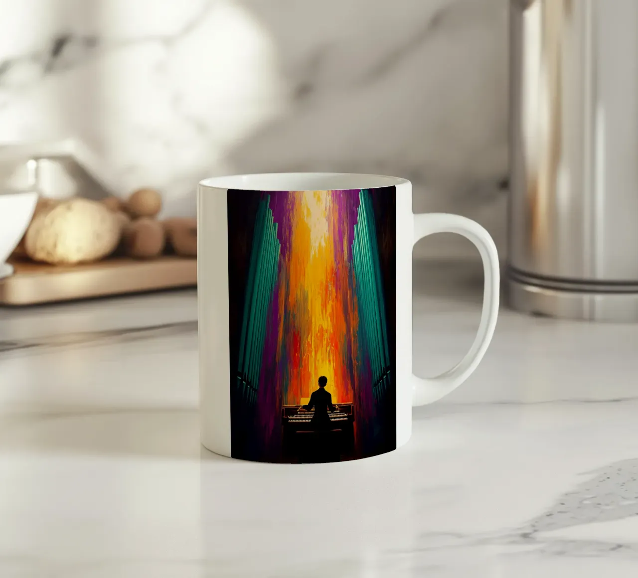 Silhouette di musicista 2 tazza in ceramica da Musictime