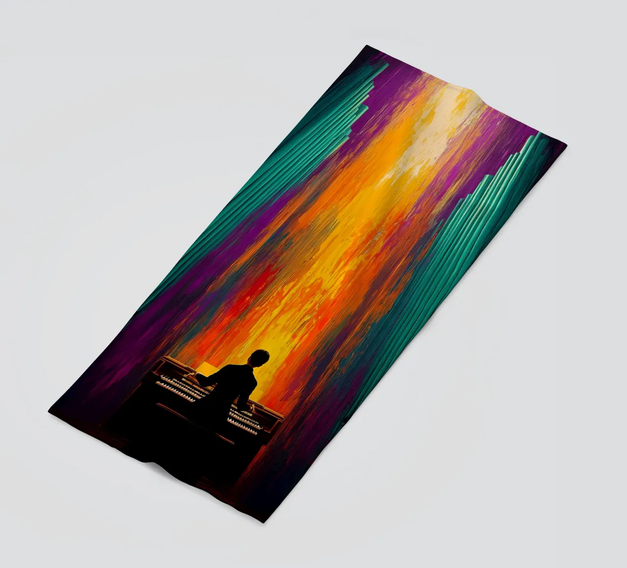 Silhouette di musicista 2 telo mare da Musictime