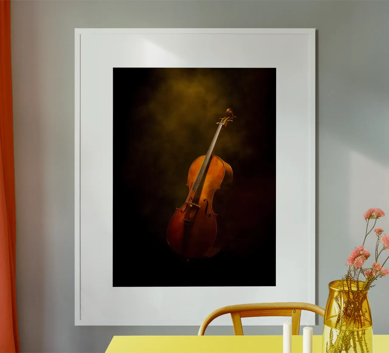 Violoncello Strumento musicale poster con telaio in legno da Musictime