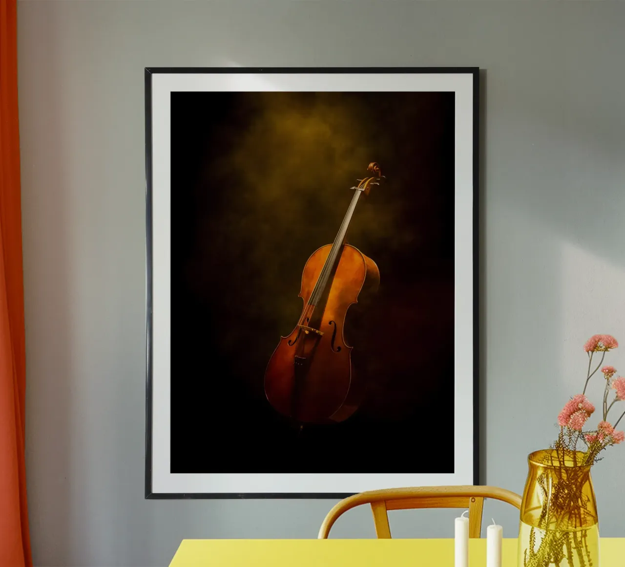 Violoncello Strumento musicale poster con telaio in legno da Musictime