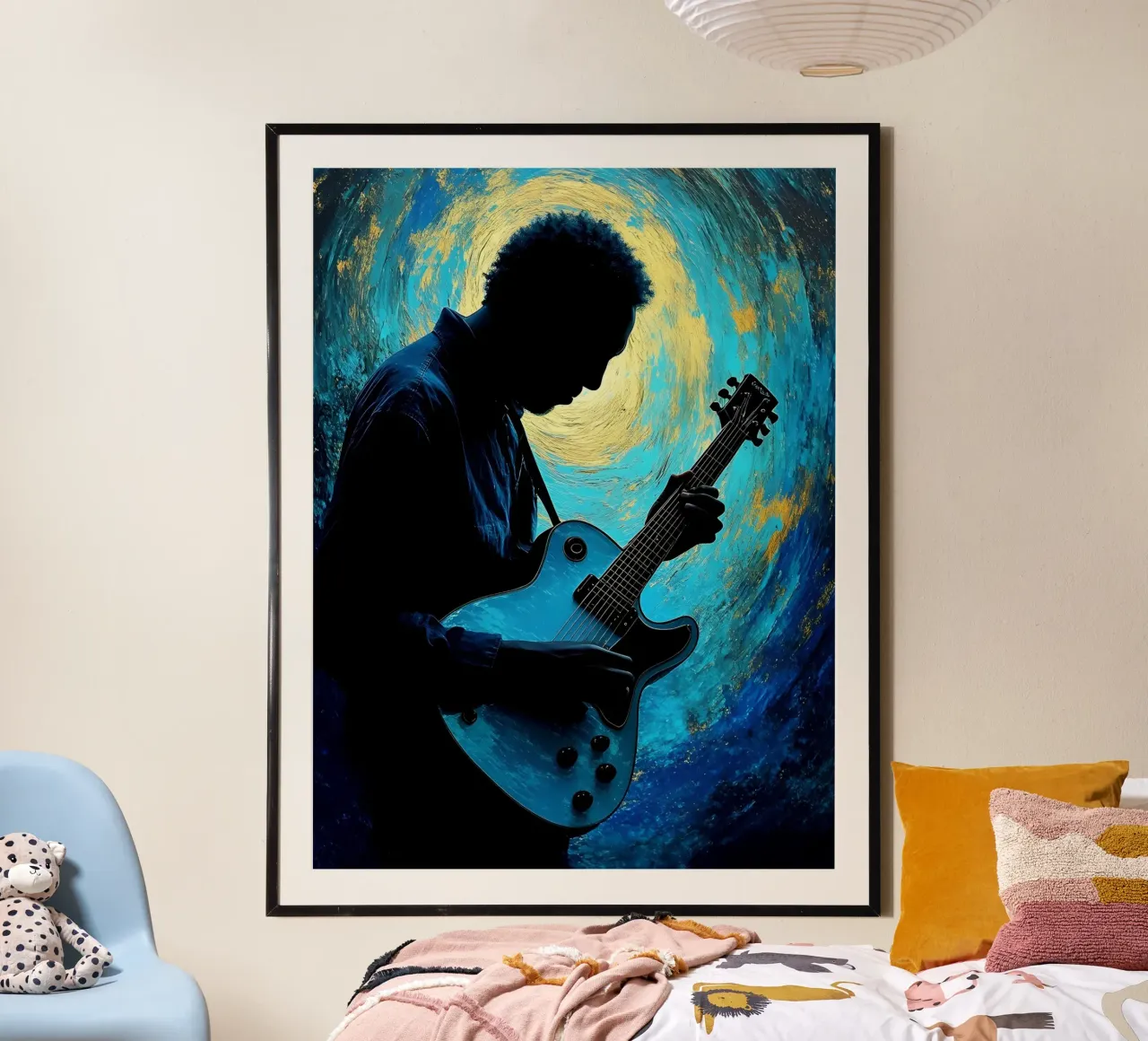 Chitarrista musicista Silhouette 3 poster da Musictime