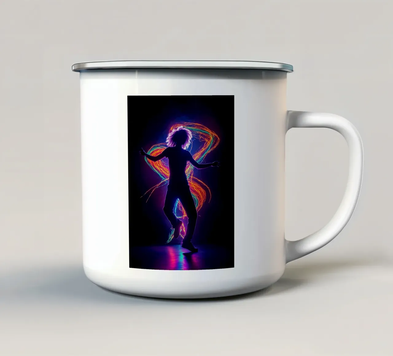 Silhouette di una ballerina tazza in smalto da Musictime