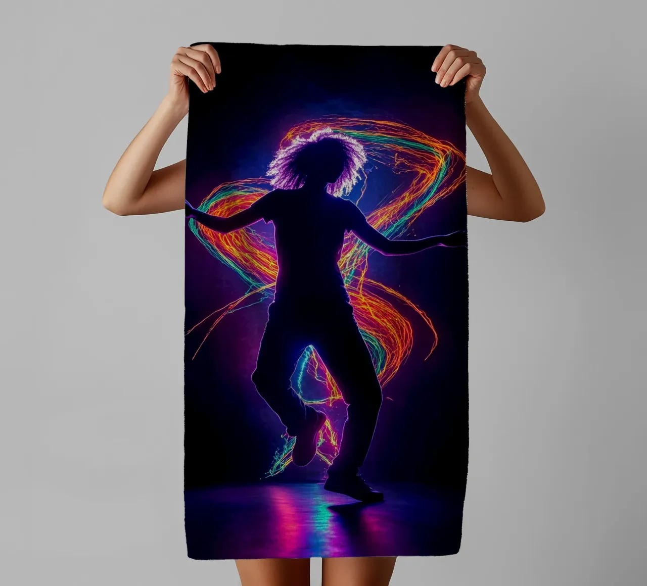 Silhouette di una ballerina asciugamano da bagno da Musictime