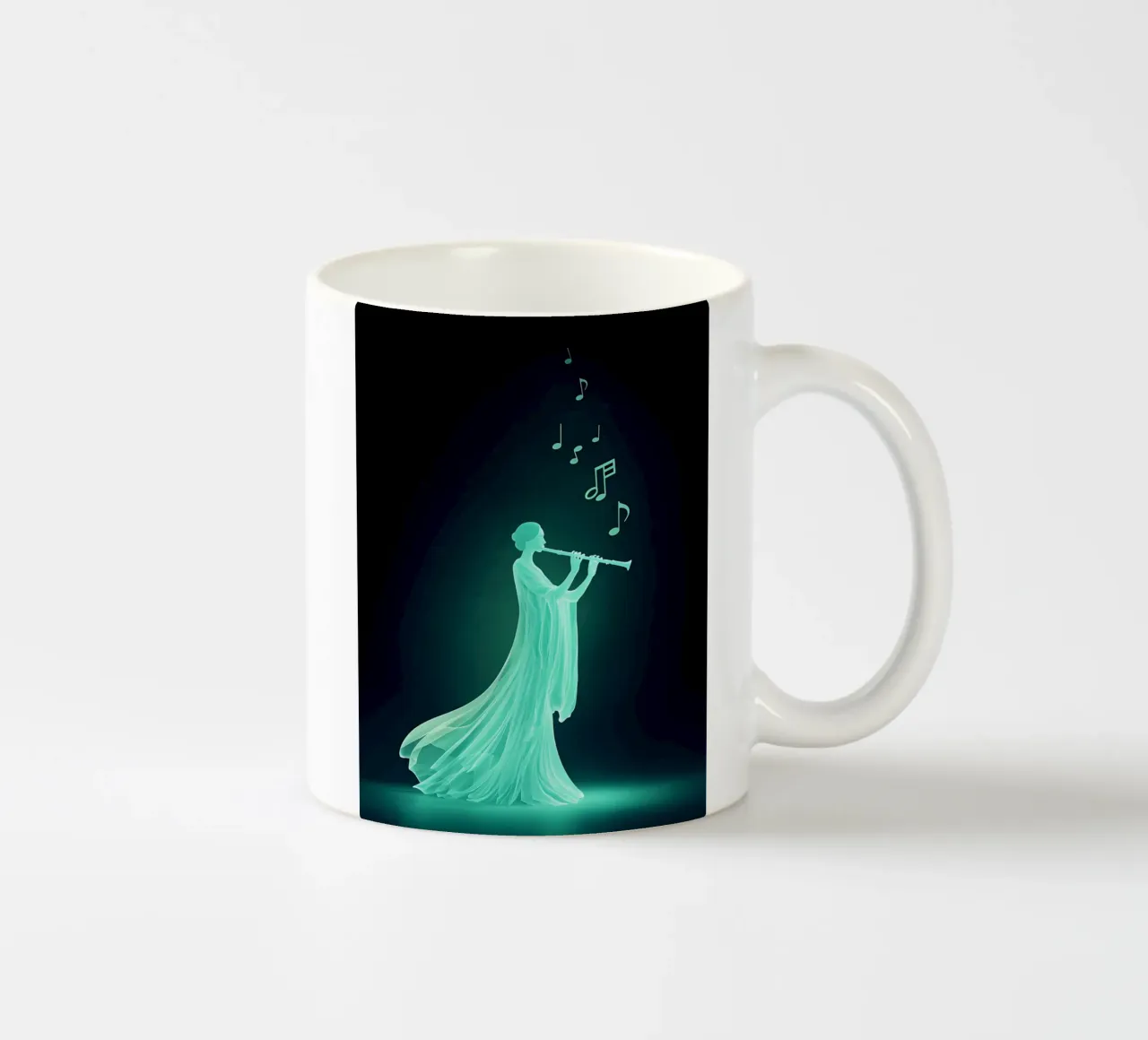 Silhouette di musicista con flauto tazza in ceramica da Musictime