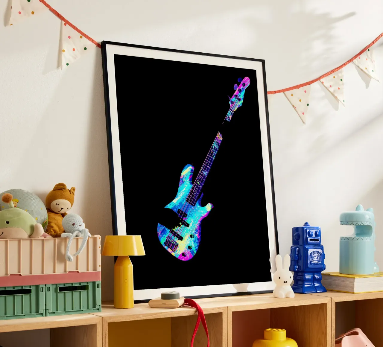 Glühende E-Gitarre Poster von Musictime