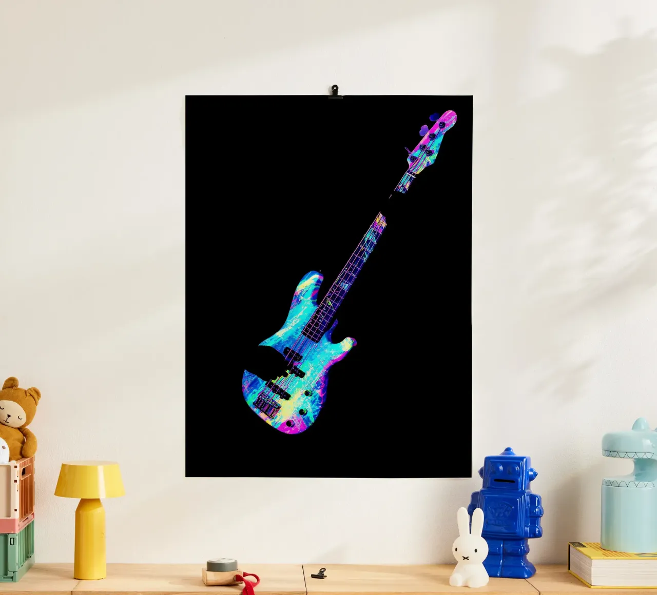 Glühende E-Gitarre Poster von Musictime