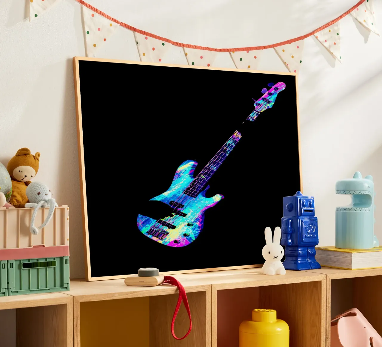 Glühende E-Gitarre Poster von Musictime