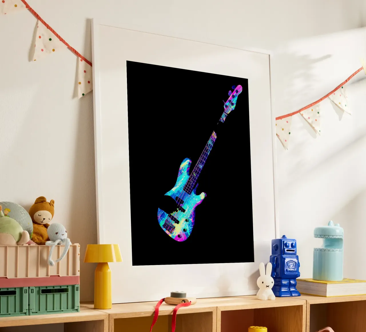 Glühende E-Gitarre Poster von Musictime