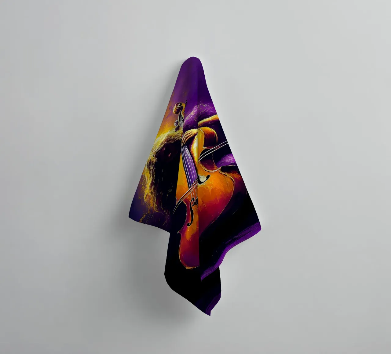 Cello muzikant silhouet badhanddoek van Musictime