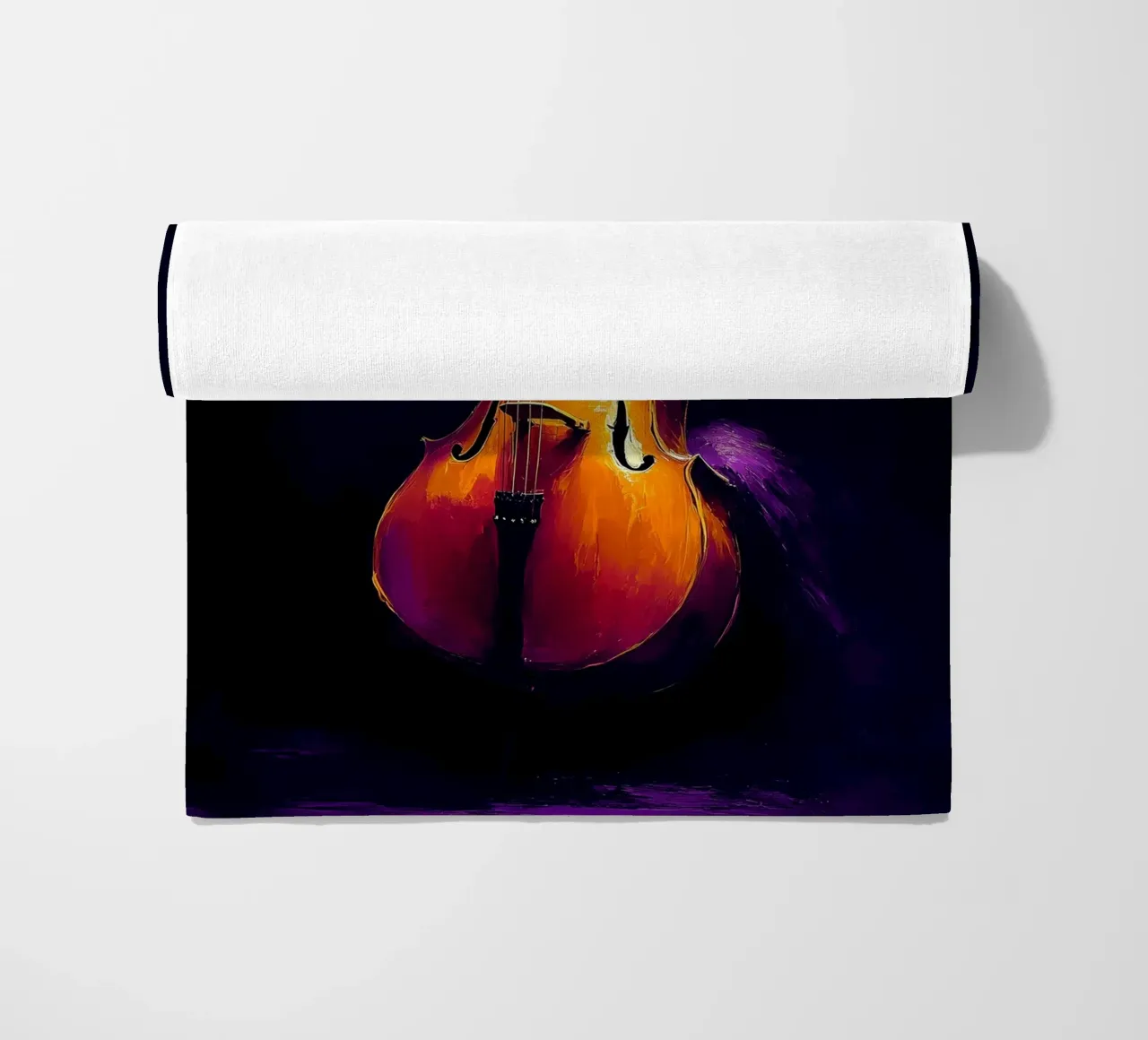 Cello-Musiker Silhouette Strandtuch von Musictime