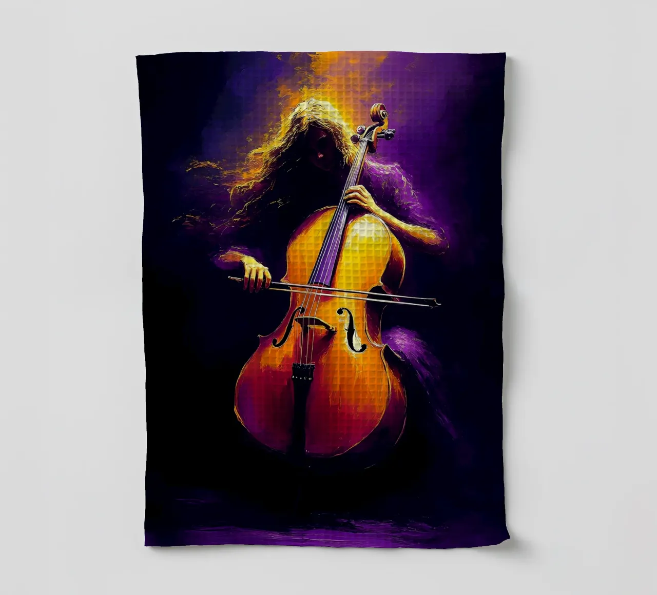 Silhouette di violoncello canovaccio da cucina da Musictime