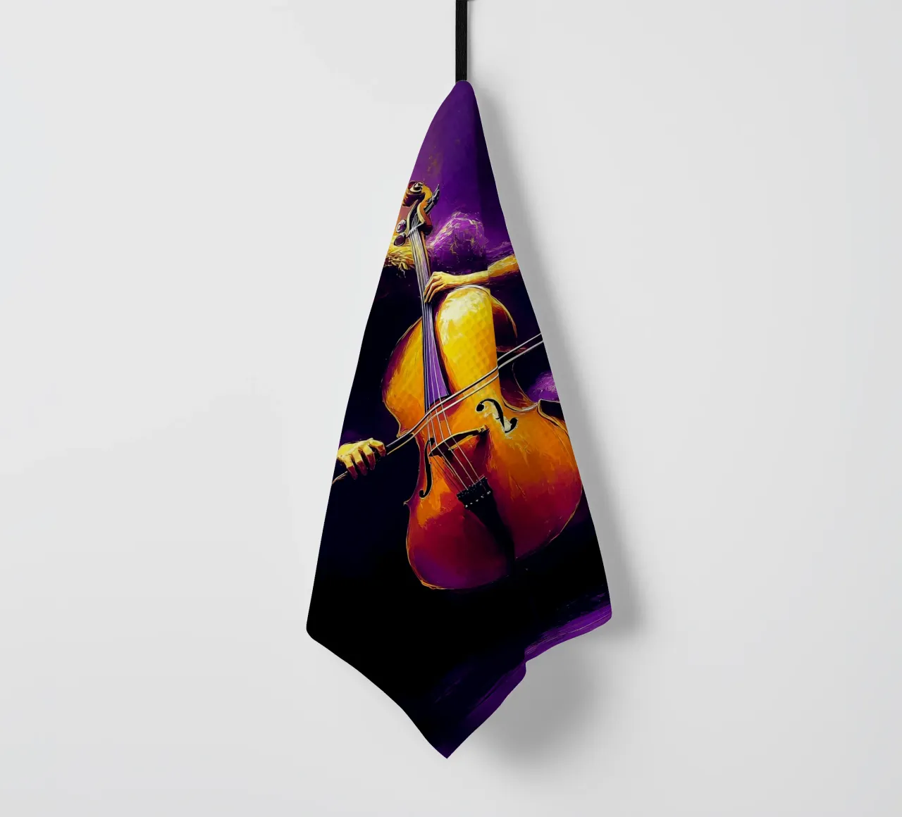 Silhouette di violoncello canovaccio da cucina da Musictime