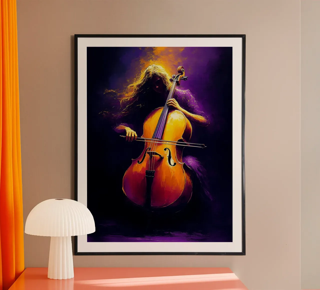Cello Musician Silhouette hahnemühle by Musictime