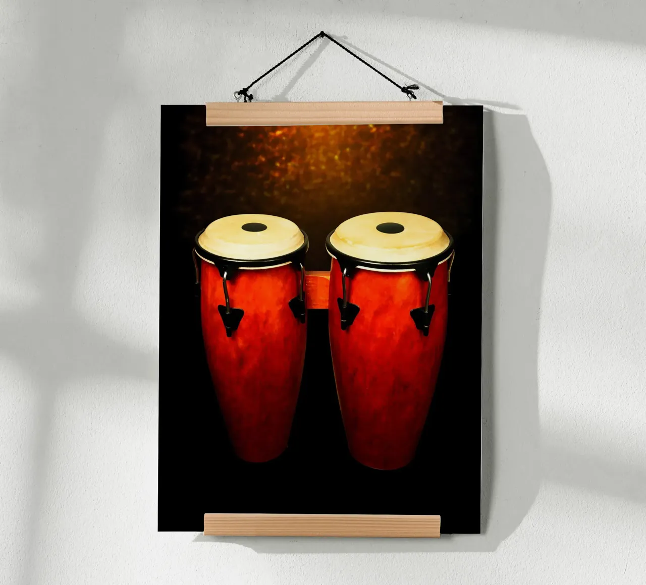 Tamburi conga - Strumento musicale poster con telaio in legno da Musictime