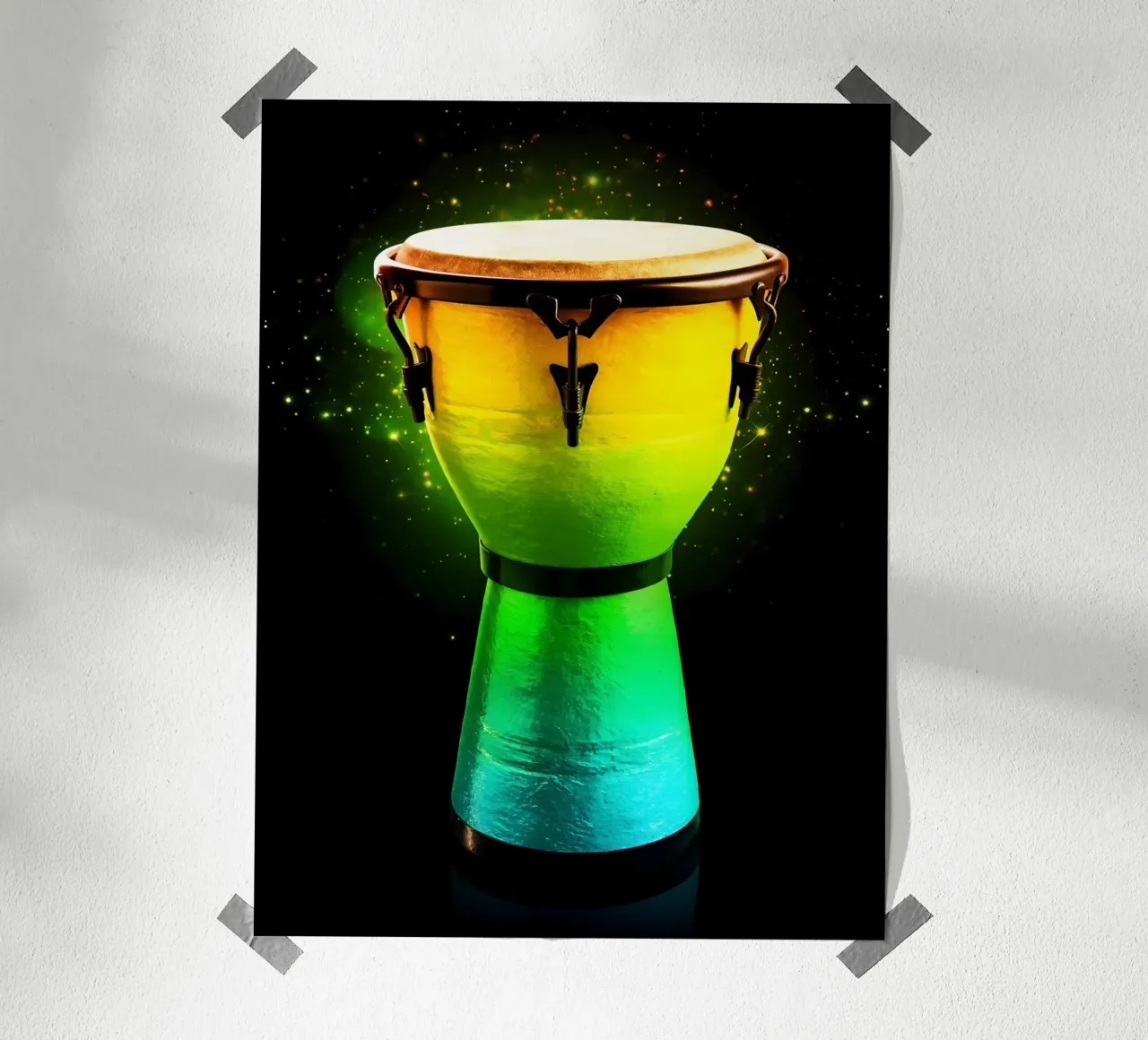Djembe - Strumento musicale poster con telaio in alluminio da Musictime