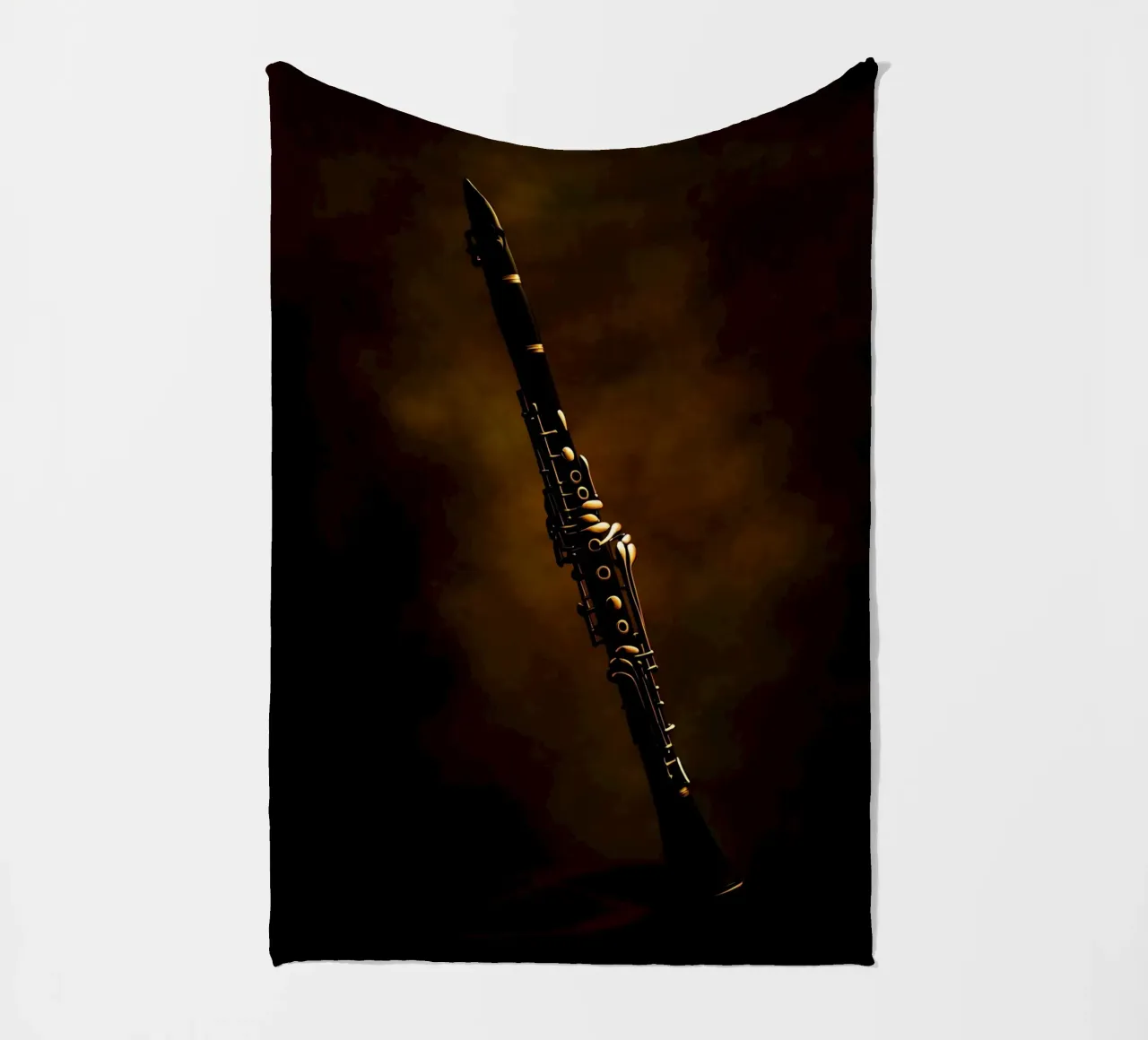 Clarinetto nero - Sagoma di strumento musicale coperta in pile da Musictime
