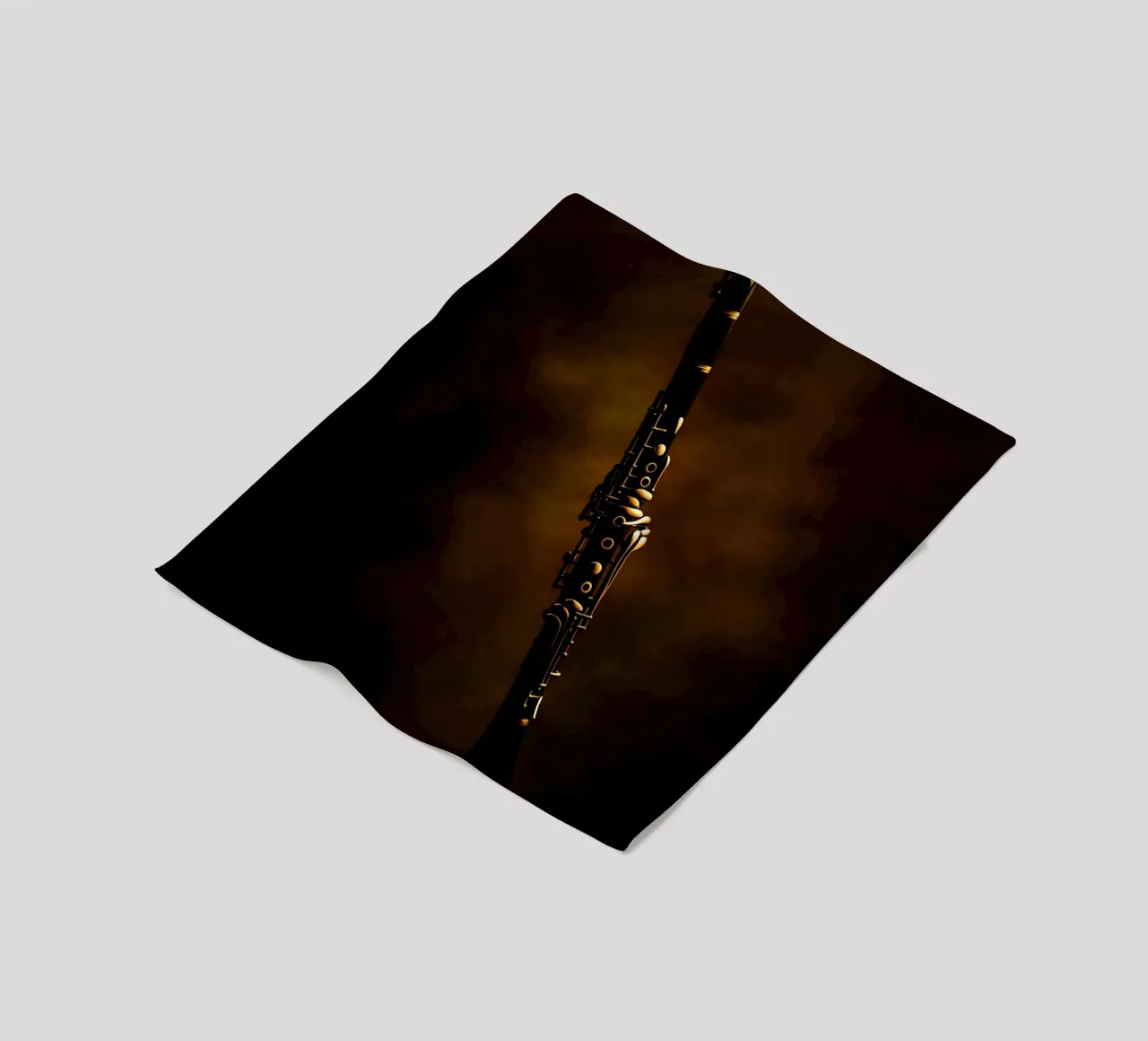 Clarinetto nero - Sagoma di strumento musicale coperta in pile da Musictime