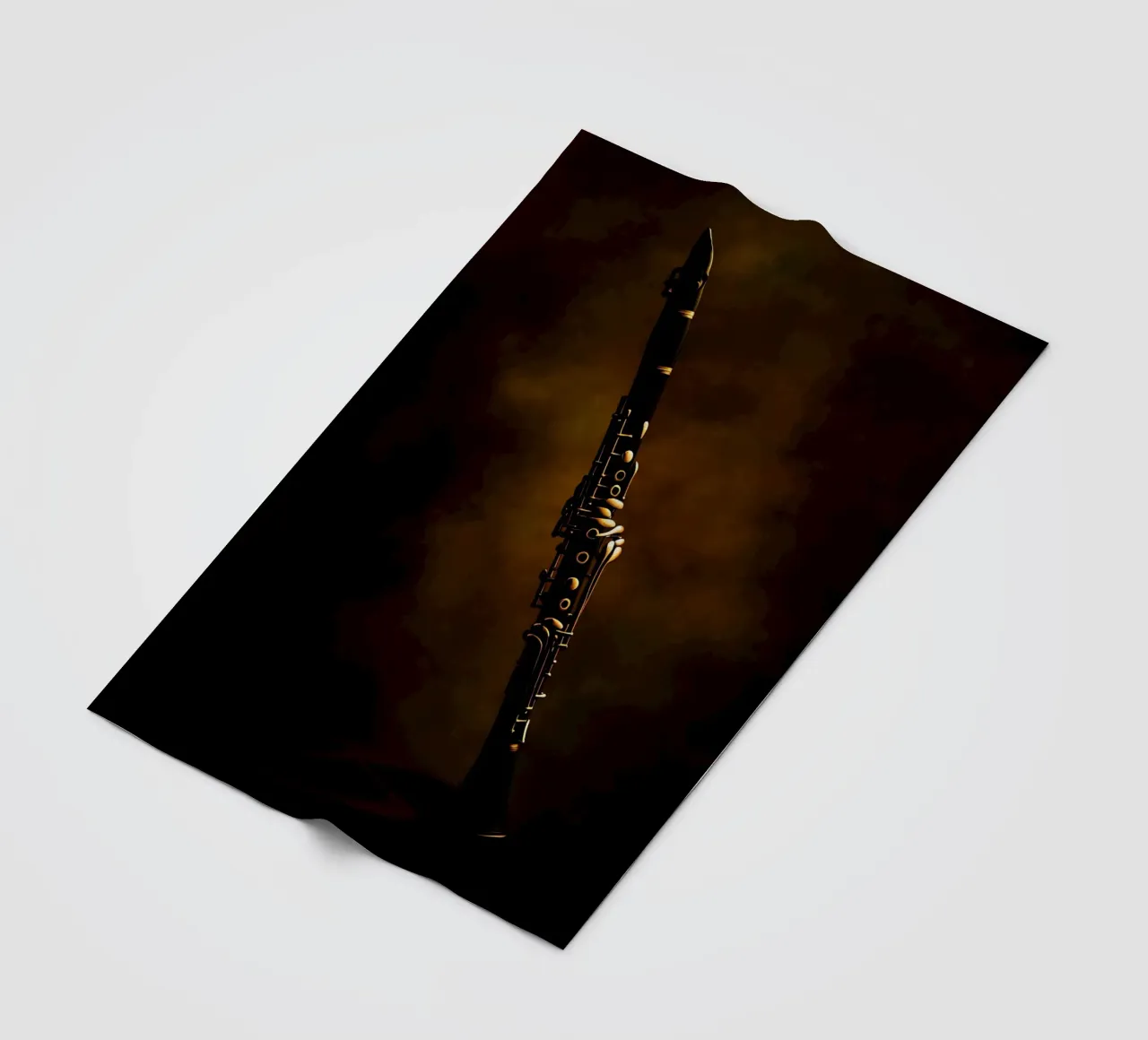 Clarinetto nero - Sagoma di strumento musicale coperta in pile da Musictime