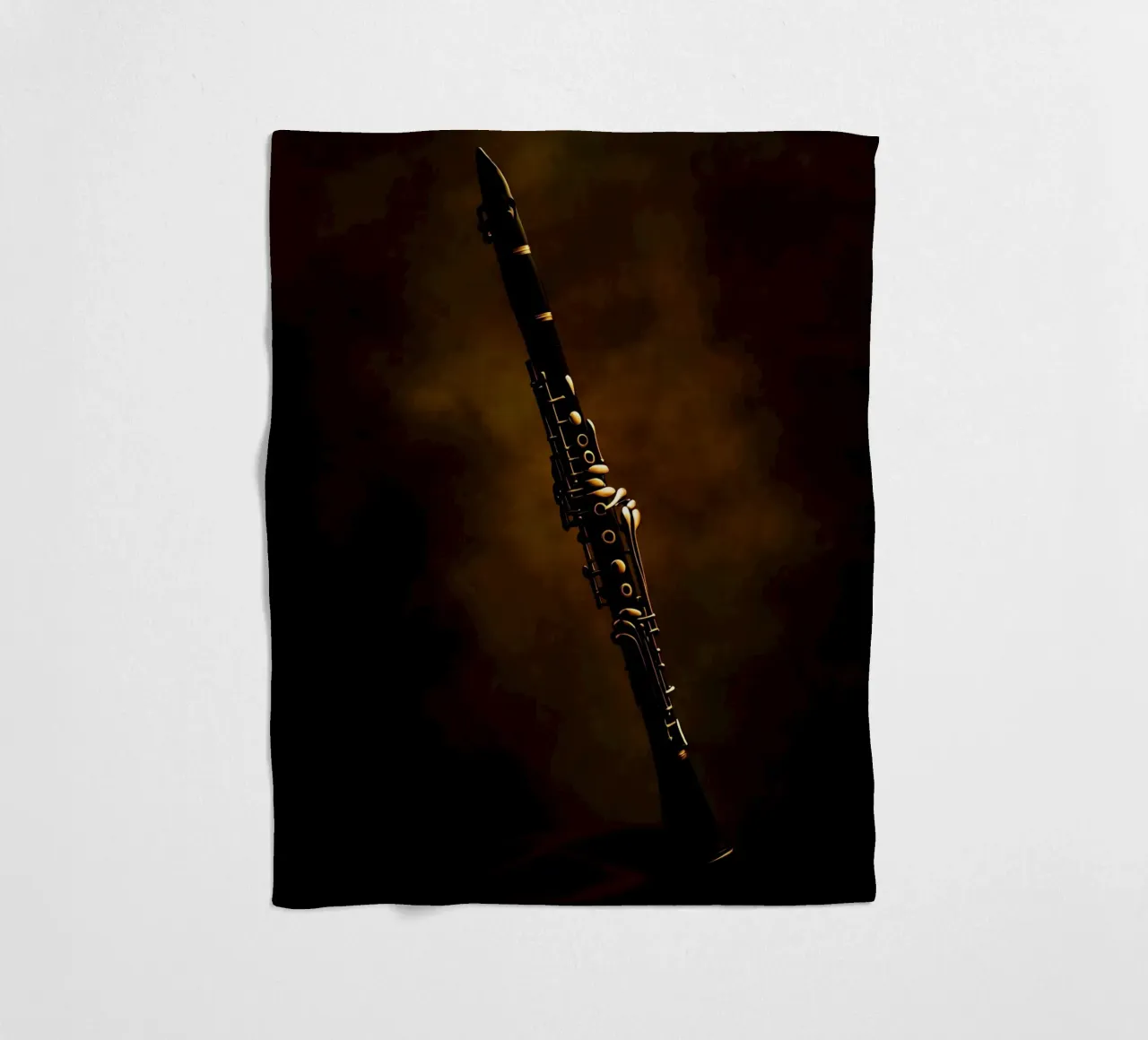 Clarinetto nero - Sagoma di strumento musicale coperta in pile da Musictime