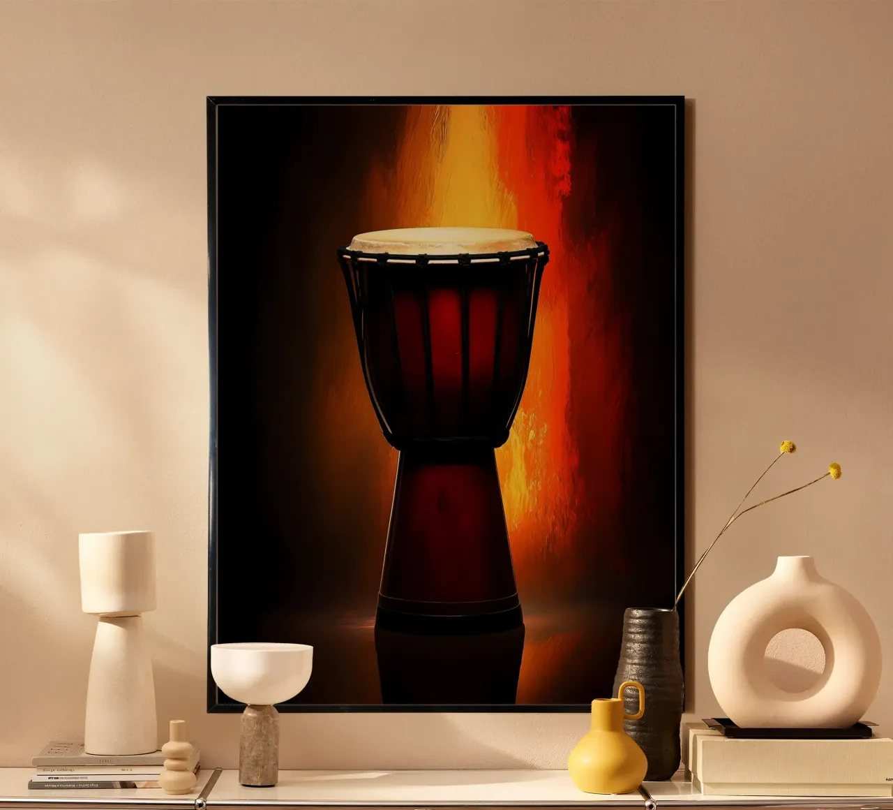 Djambe - Strumento musicale poster con telaio in alluminio da Musictime