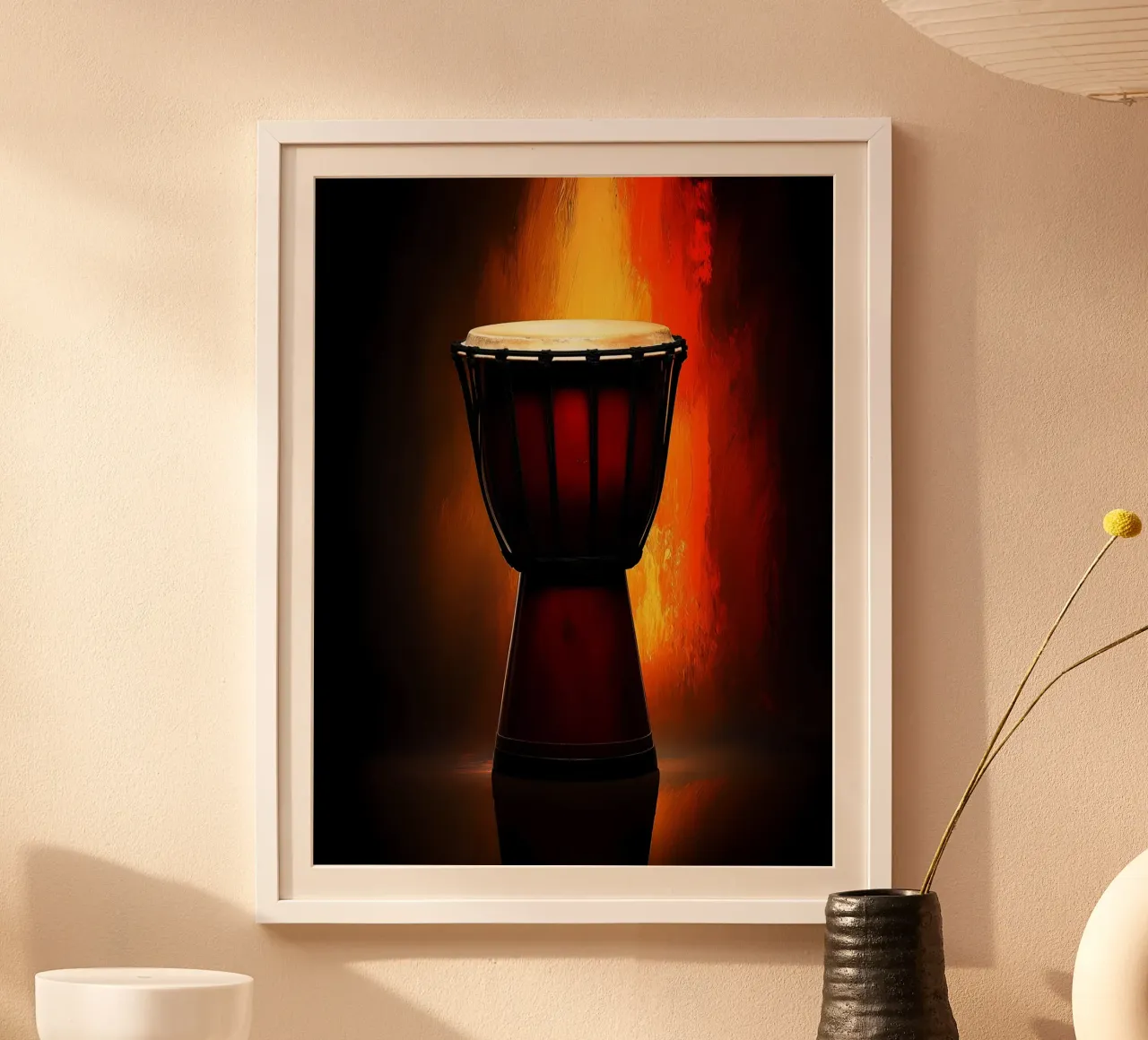 Djambe - Strumento musicale poster con telaio in alluminio da Musictime