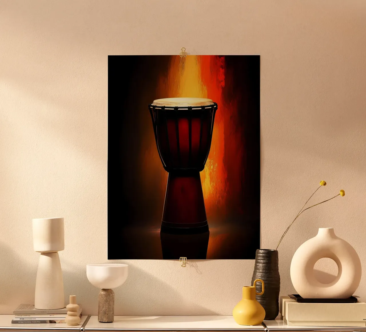 Djambe - Strumento musicale poster con telaio in alluminio da Musictime