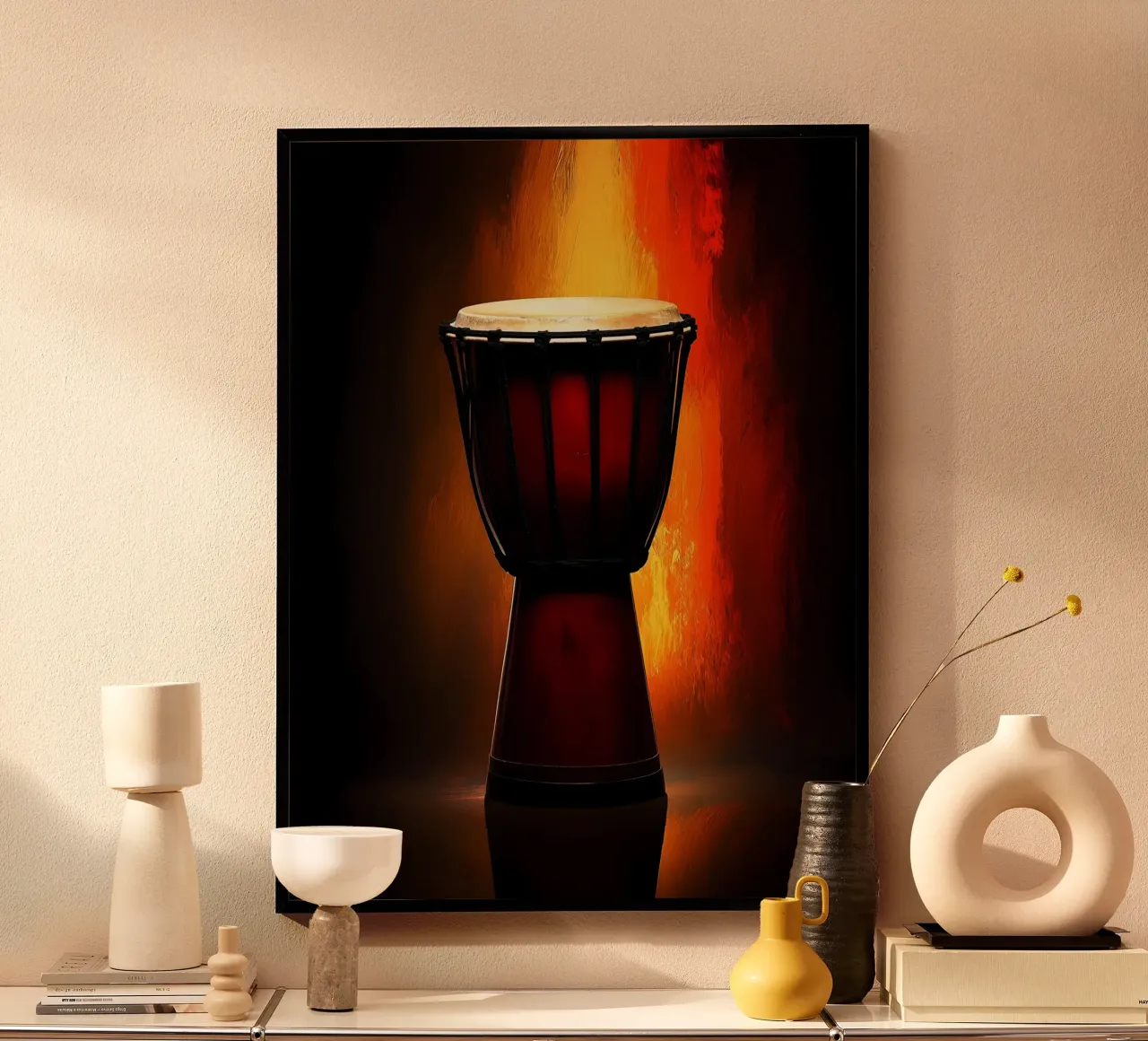 Djambe - Strumento musicale poster con telaio in alluminio da Musictime