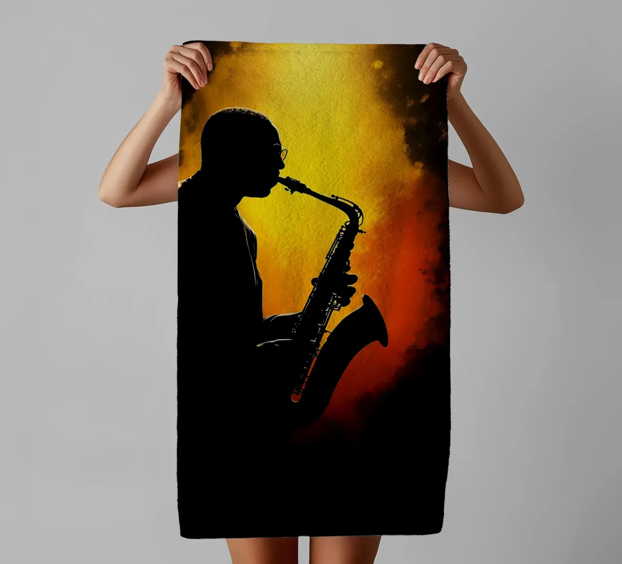 Sassofono - Silhouette asciugamano da bagno da Musictime