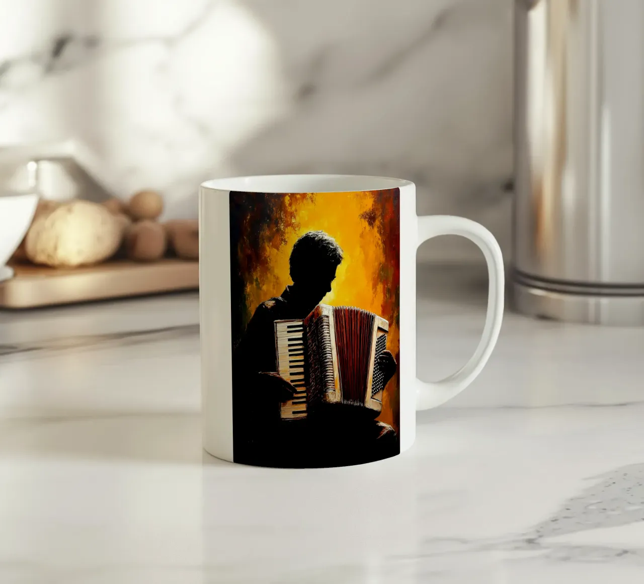 Fisarmonica - Silhouette tazza in ceramica da Musictime