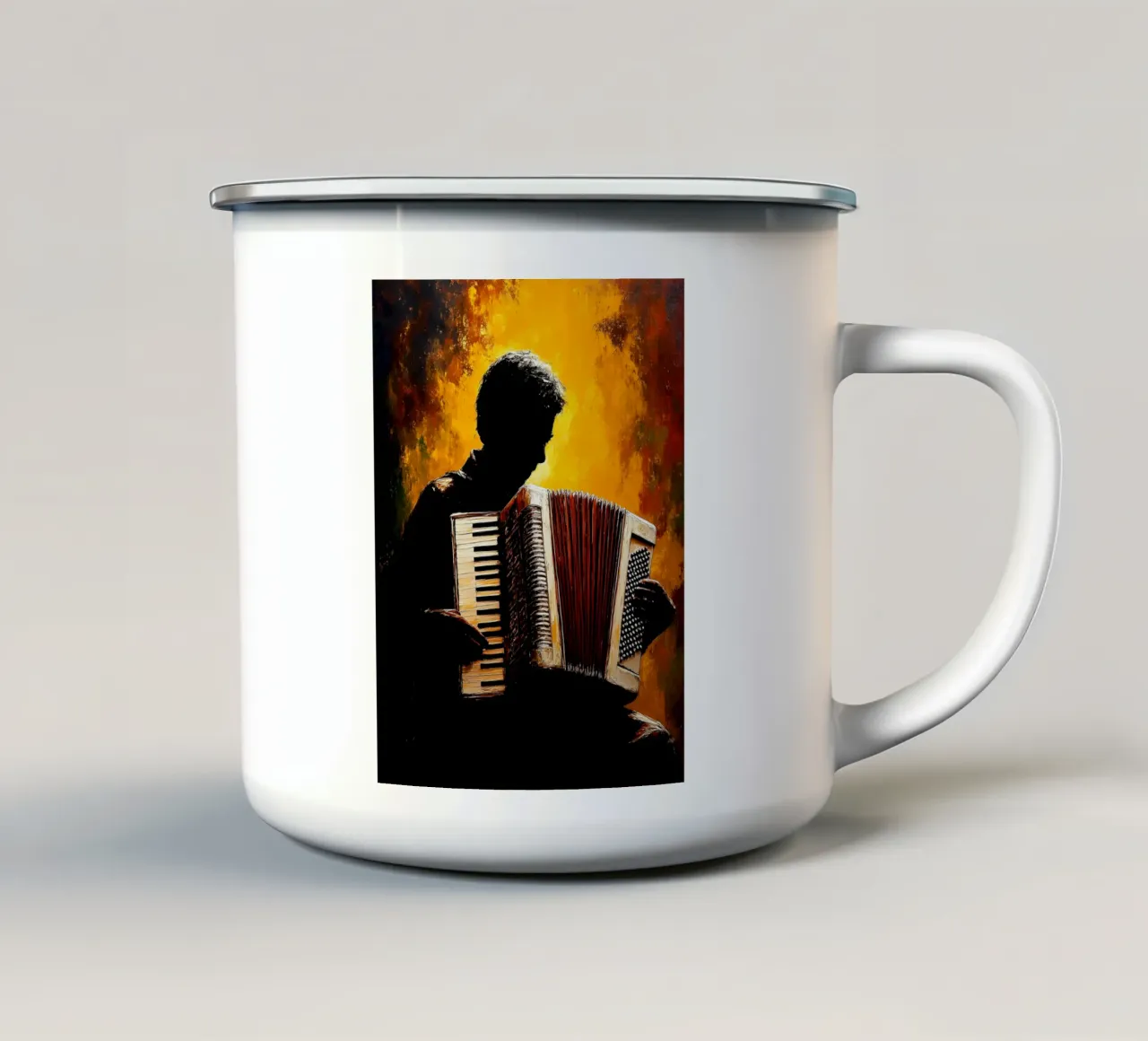 Fisarmonica - Silhouette tazza in smalto da Musictime