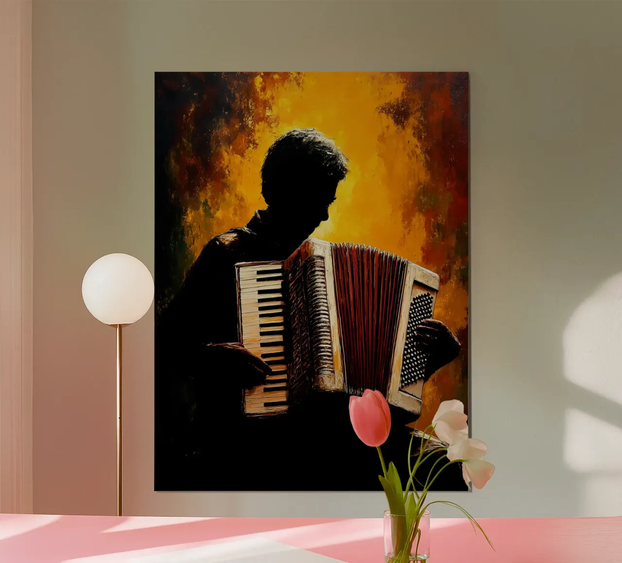 Fisarmonica - Silhouette poster con telaio in plastica da Musictime