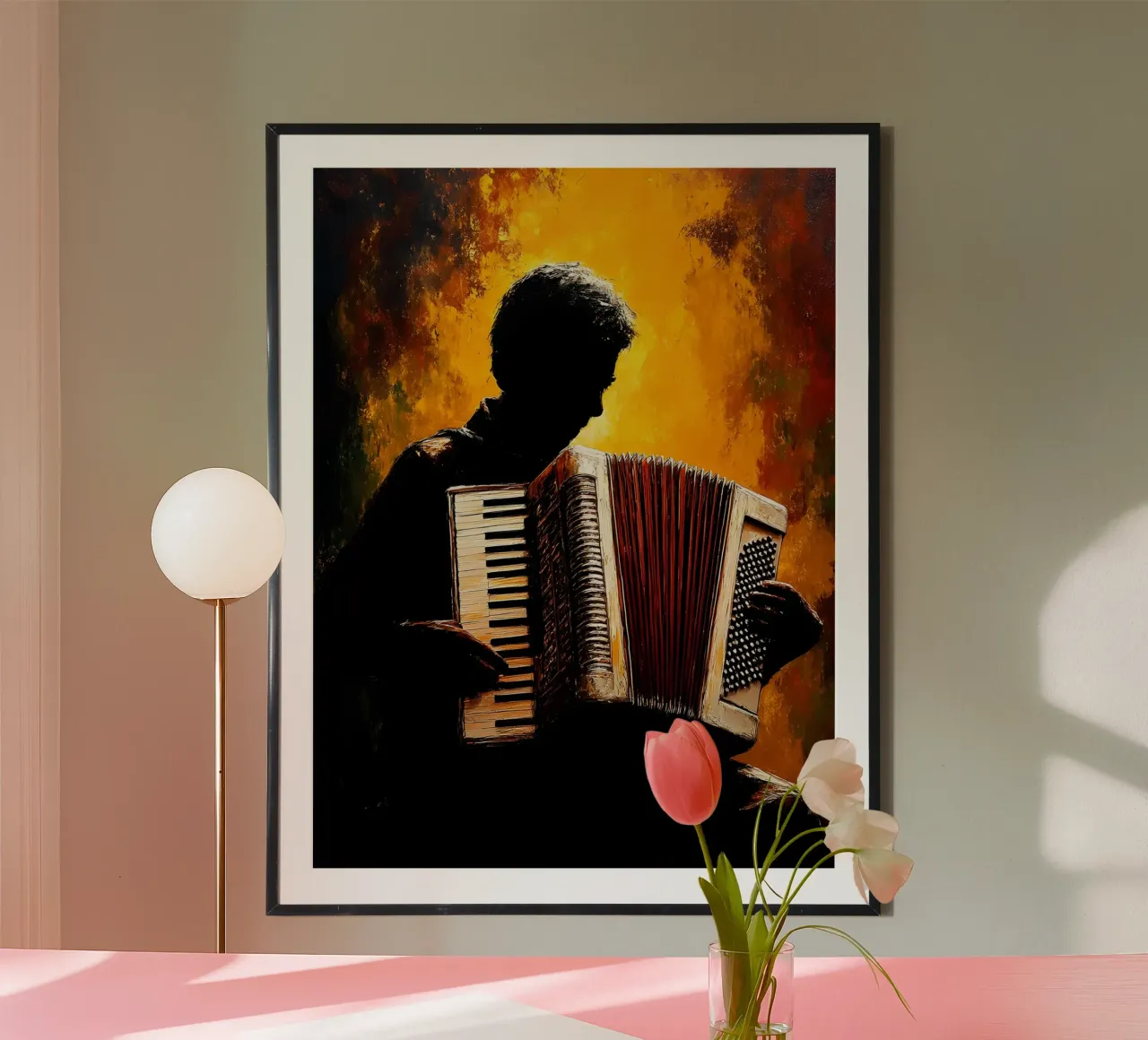 Fisarmonica - Silhouette poster con telaio in plastica da Musictime