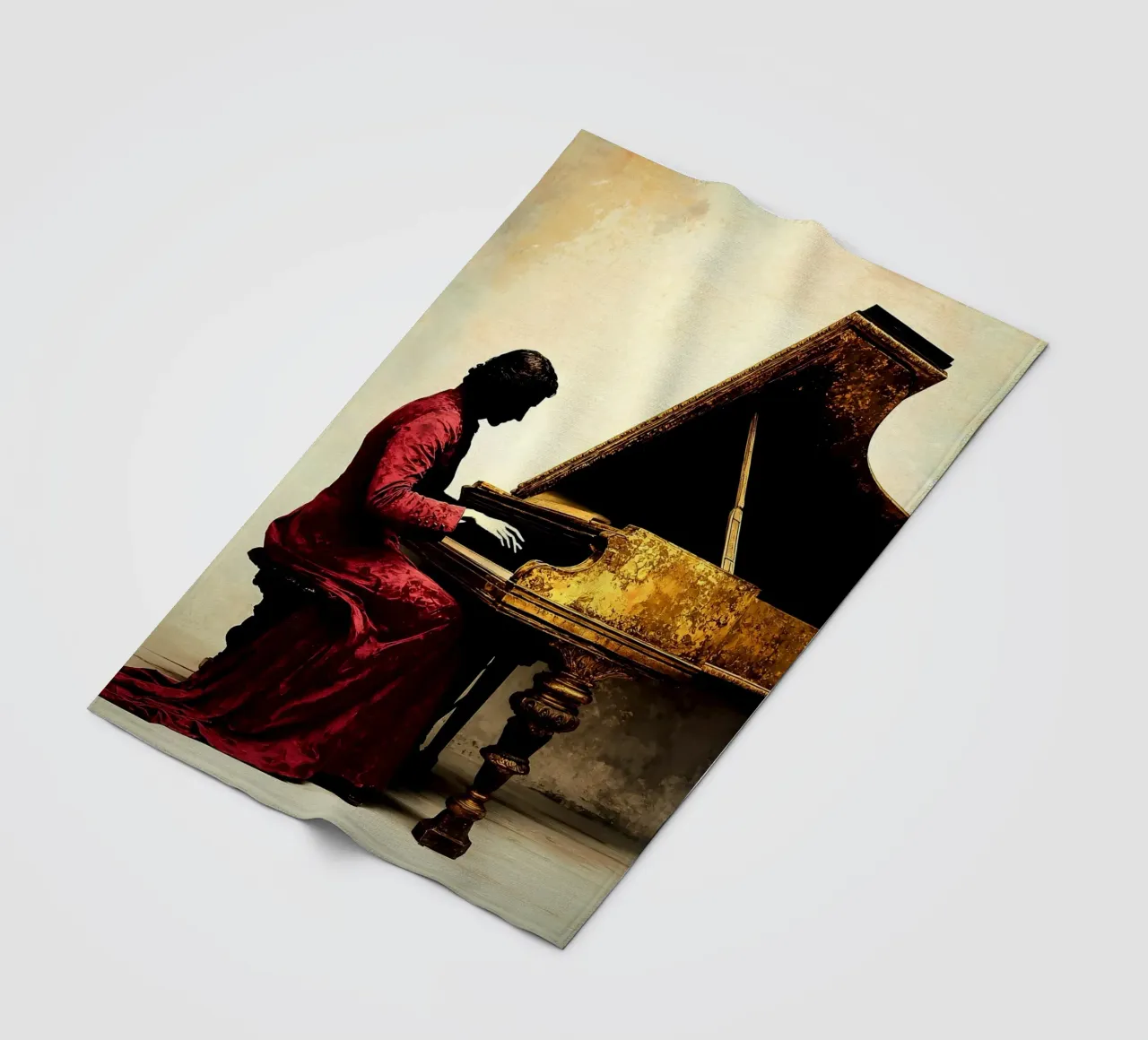 Pianoforte a coda - Silhouette coperta in pile da Musictime