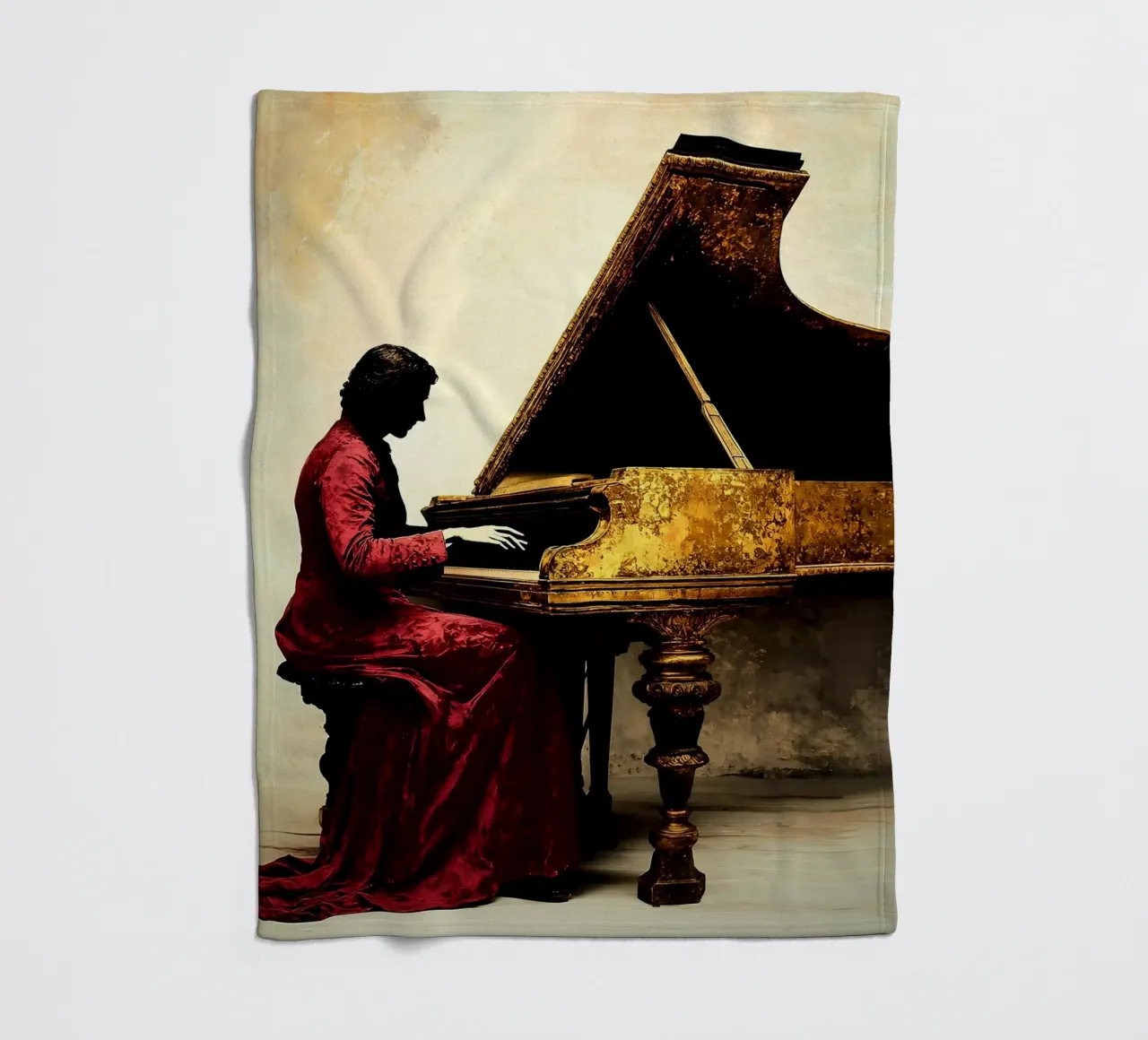 Pianoforte a coda - Silhouette coperta in pile da Musictime